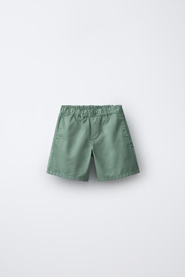 CHINO BERMUDA SHORTS - Green by Zara