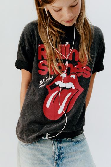 ROLLING STONES © WASHED-EFFECT T-SHIRT - Dark anthracite by Zara
