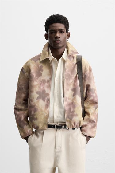 FLORAL PRINT JACKET - Peach by Zara
