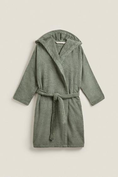 (360 GXM²) BATHROBE WITH HOOD - Khaki by Zara - Image 0