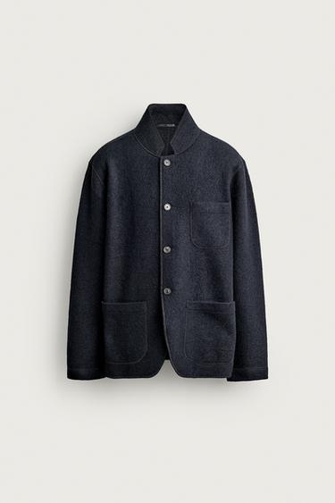 WOOL BLEND RELAXED FIT BLAZER - Dark navy by Zara