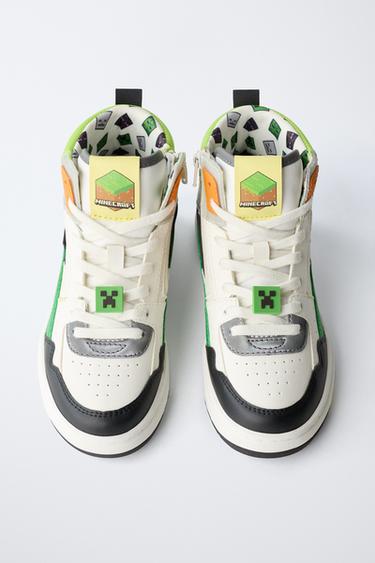 MINECRAFT © MOJANG AB. ™ HIGH-TOP SNEAKERS - Green by Zara