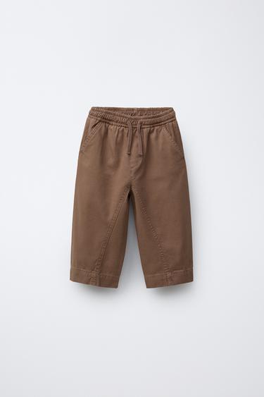 DRAWSTRING BAGGY TROUSERS - Brown by Zara - Image 0