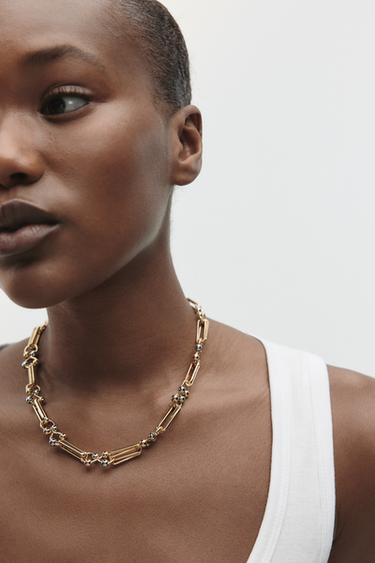 MIXED METAL PIECE NECKLACE - Gold / Silver by Zara - Image 0