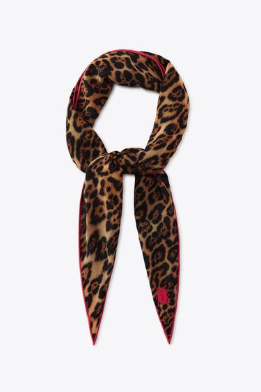 EMBROIDERED ANIMAL PRINT BANDANA - Leopard by Zara