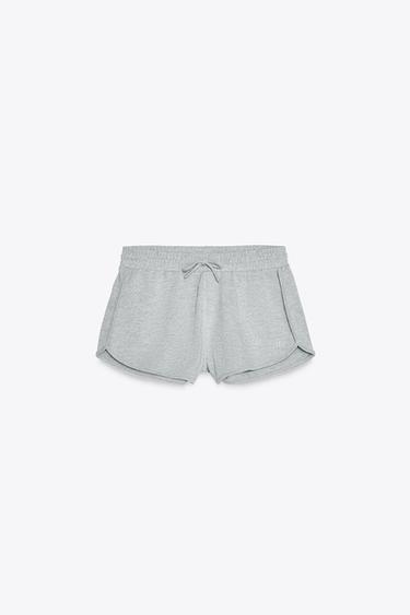 METALLIC THREAD FLEECE SHORTS - Silver by Zara