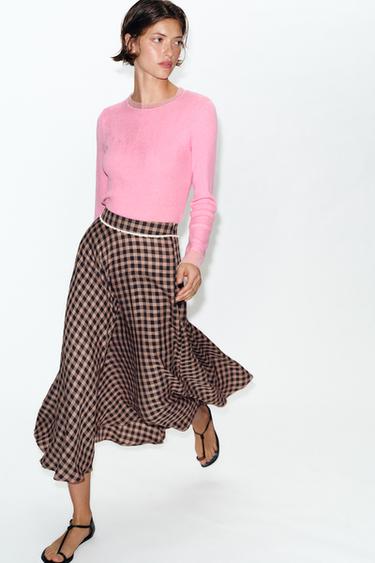 GINGHAM LACE SKIRT - Multicoloured by Zara