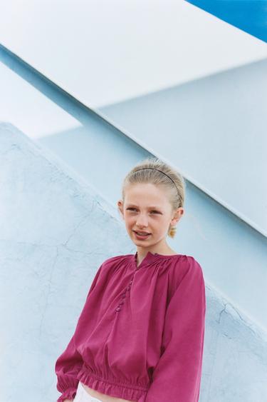 RAMIE BLOUSE WITH PINTUCKS - Raspberry by Zara