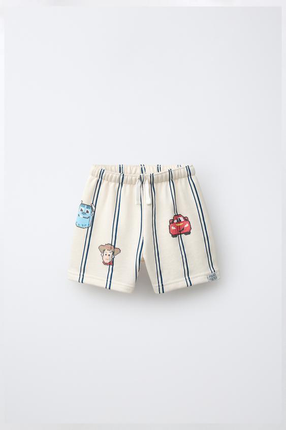 TOY STORY © DISNEY/PIXAR STRIPED EMBROIDERED BERMUDA SHORTS - Ecru by Zara - Image 0