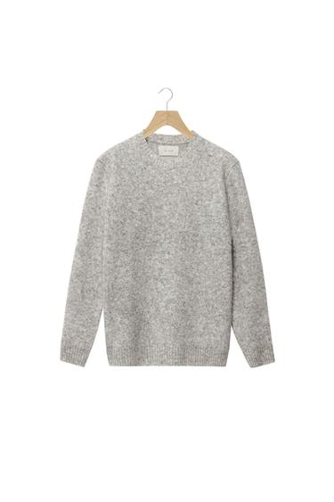 REGULAR FIT 100% WOOL JUMPER - Grey marl by Zara