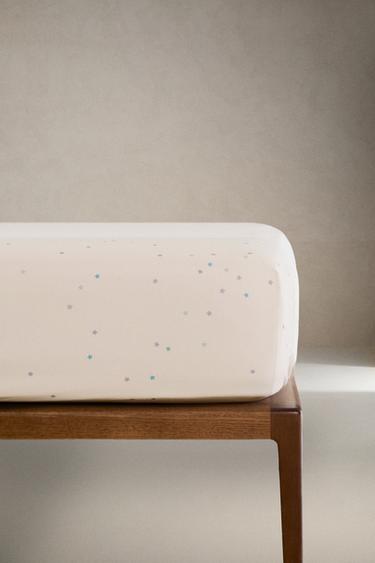 KIDS' STARS COTTON FITTED SHEET - Light pink by Zara