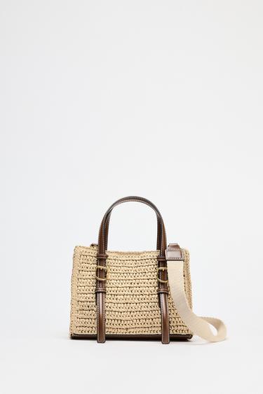 WOVEN MINI TOTE BAG - Light beige by Zara