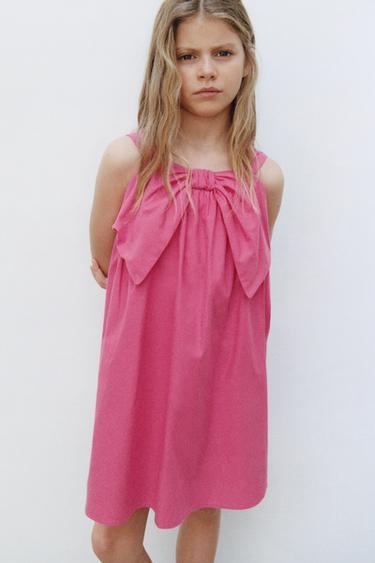 DRESS WITH MAXI BOW - Fuchsia by Zara