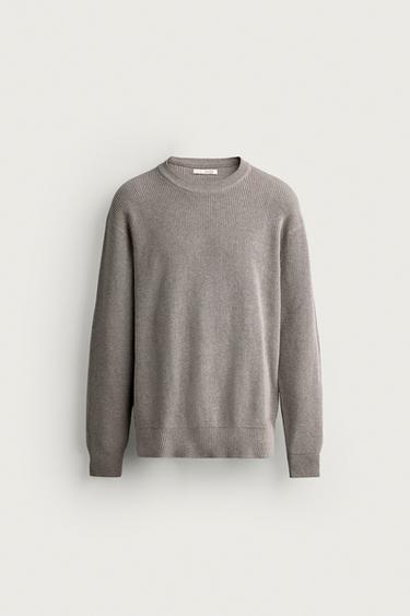 PURL KNIT REGULAR FIT JUMPER - Grey marl by Zara