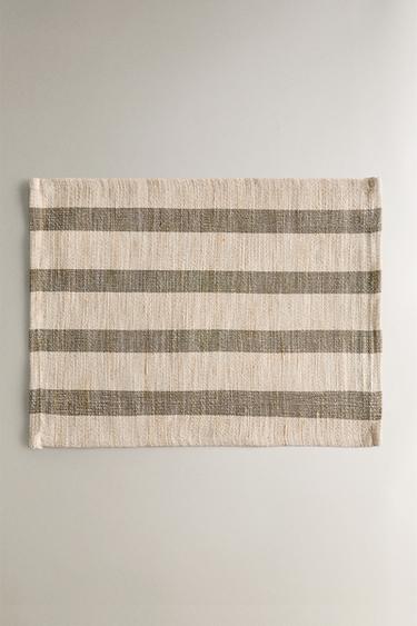 STRIPED JUTE PLACEMAT (PACK OF 2) - Green by Zara - Image 0
