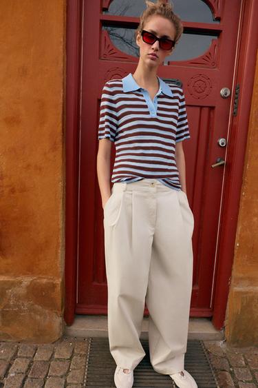 BARREL TROUSERS WITH DARTS - Ecru by Zara