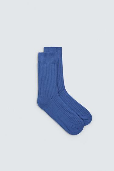 RIBBED SOCKS - Neon blue by Zara