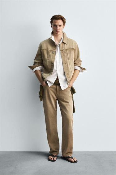 LIMITED EDITION DENIM JACKET - camel by Zara - Image 0