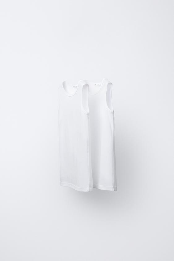 2-PACK OF SLEEVELESS T-SHIRTS - White by Zara - Image 0