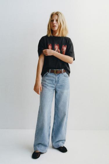 JENNIE RUBY® FADED-EFFECT T-SHIRT - Anthracite grey by Zara