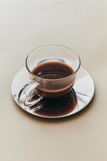 BOROSILICATE GLASS TEACUP AND SAUCER - 990 by Zara