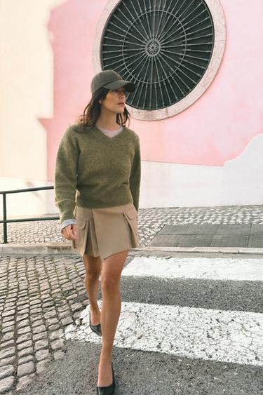 BRUSHED EFFECT KNIT JUMPER - Khaki by Zara