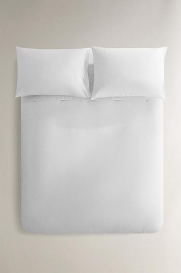 PERCALE DUVET COVER (200 THREAD COUNT) - White by Zara