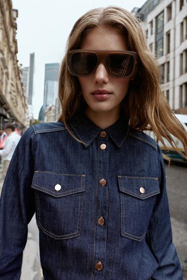 Z1975 DENIM SHIRT - Blue by Zara
