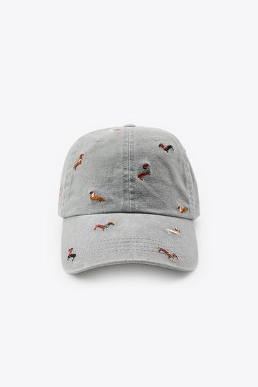 TWILL CAP WITH DOG EMBROIDERY - Grey by Zara - Image 0