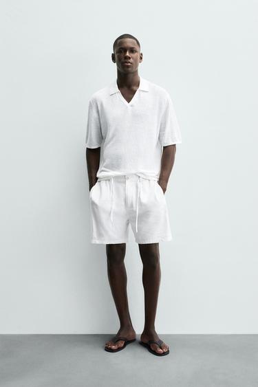 BERMUDA SHORTS LINEN BLEND - White by Zara