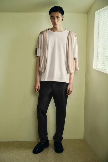 MERCERISED COTTON T-SHIRT - Oyster-white by Zara