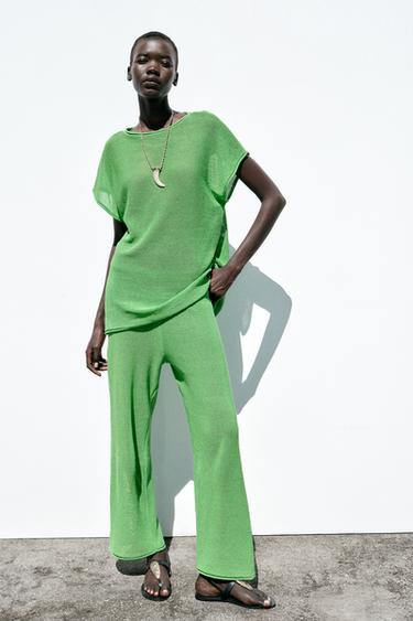 WIDE SLEEVE KNIT TOP - Green by Zara - Image 0
