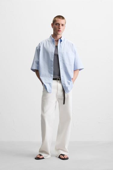 STRIPED RELAXED FIT SHIRT - Blue/White by Zara - Image 0