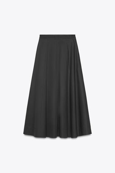 PLEATED MIDI SKIRT - Black by Zara