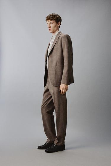 100% WOOL TEXTURED SUIT - BEIGE by Zara