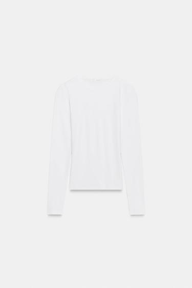 LONG SLEEVE T-SHIRT - White by Zara