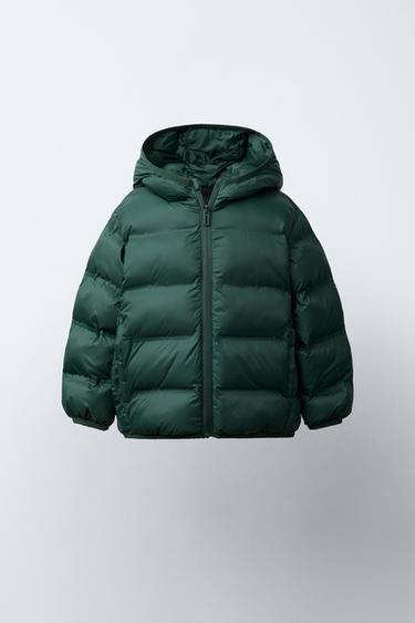 ULTRALIGHT HOODED PUFFER JACKET - Green by Zara