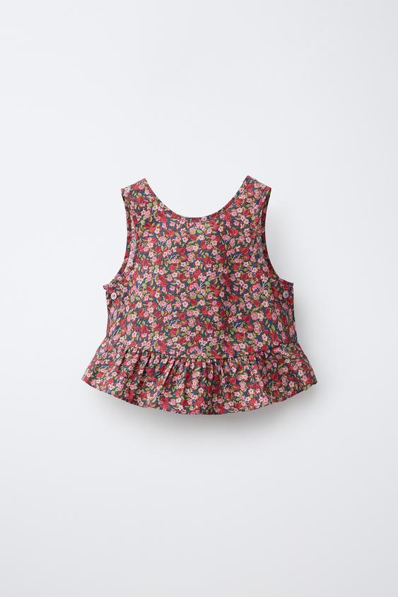 FLORAL PRINT TOP MADE WITH LIBERTY FABRIC - Pink by Zara - Image 0