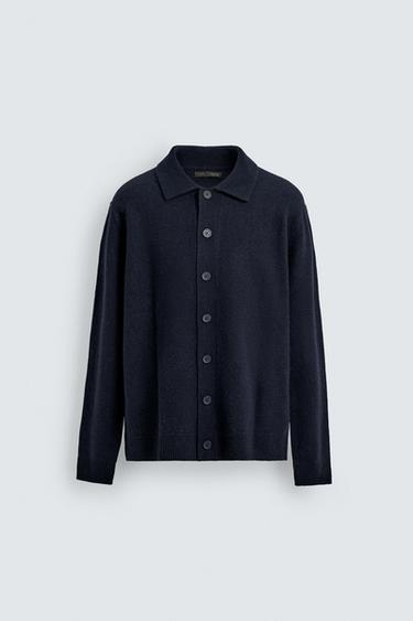 WOOL CARDIGAN - Navy blue by Zara