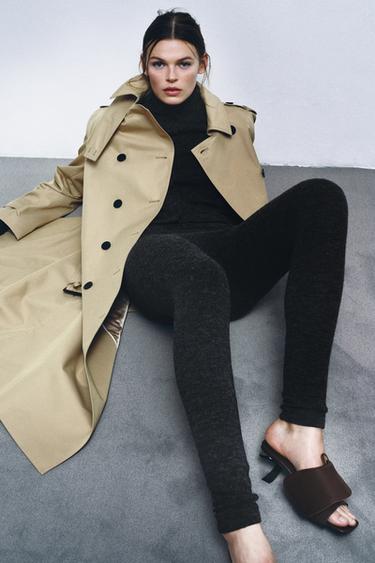 LEATHER KITTEN-HEEL SANDALS - Brown by Zara