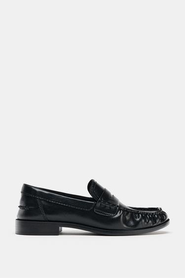 GATHERED FLAT LOAFERS - Black by Zara