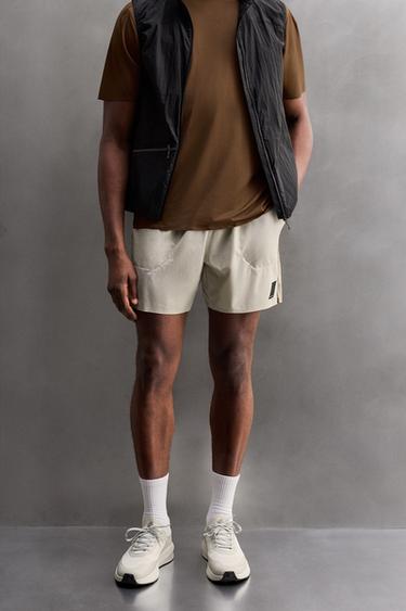 COLOUR BLOCK RUNNING SHORTS - Oyster-white by Zara