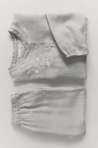 AGES 2-14/ EMBROIDERED FLORAL PYJAMAS - 197 by Zara