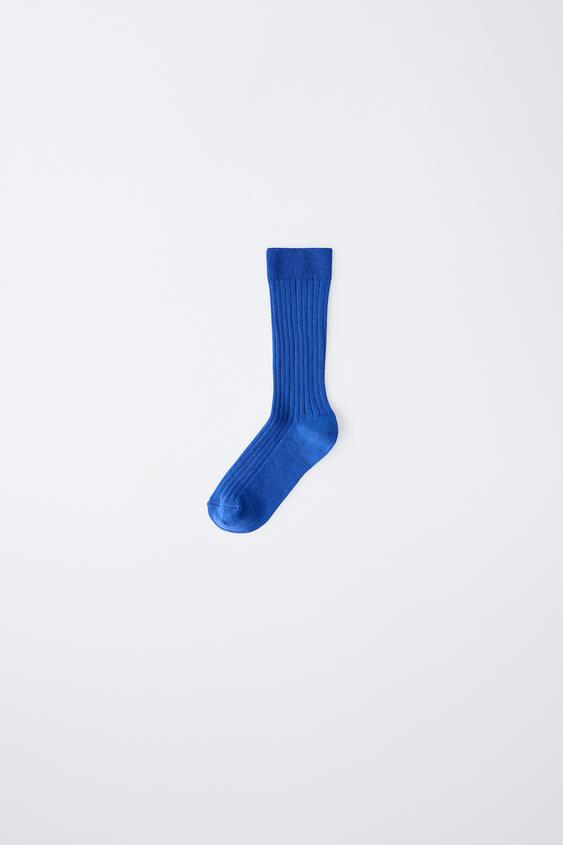 MID-LENGTH RIBBED SOCKS - Bluish by Zara - Image 0