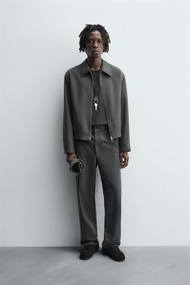 REGULAR FIT JOGGER WAIST TROUSERS - Green by Zara