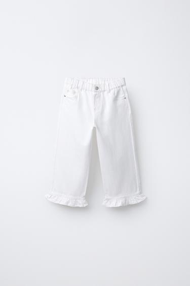 CULOTTES WITH RUFFLES - White by Zara