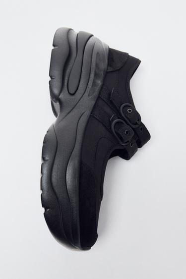 CHUNKY BUCKLE BALLET FLATS - Black by Zara