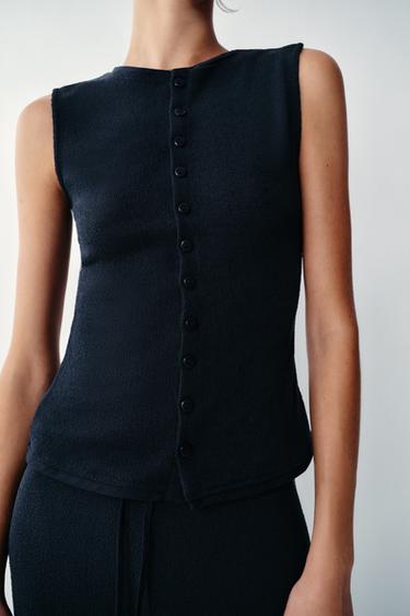 HENLEY WAISTCOAT - Navy blue by Zara