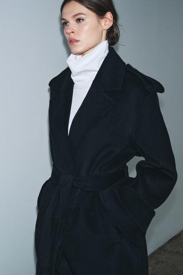 LONG WOOL BLEND COAT ZW COLLECTION LIMITED EDITION - Navy blue by Zara