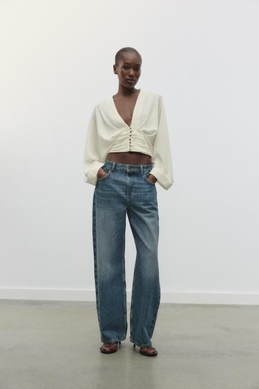 Z1975 LOOSE WIDE-LEG HIGH-WAIST JEANS - Indigo by Zara - Image 0